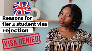 Top reasons for tier 4 student visa rejection  Part 3 of 4 [upl. by Lavoie]