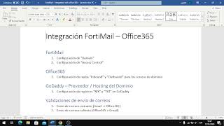 Fortinet  FortiMail  Integracion Office365 [upl. by Yelnahs]