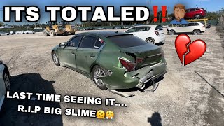 MY CAR IS TOTALED‼️🤦🏽‍♂️ LAST TIME SEEING IT😤😭 EMOTIONAL [upl. by Leonid]