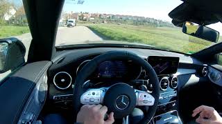 MB C 63 AMG Cabrio viel Gelaber Sound Einfahrphase sanfte Fahrt Talk Landstraßen 4KUHD [upl. by Dell]