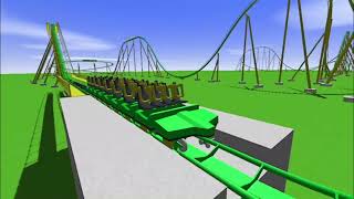 Green lantern custom Bolliger and Mabillard giga coaster  Ultimate Coaster 2 [upl. by Eicart]