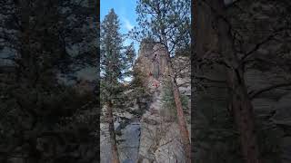 Hanging onto a rock colorado risk dangerous travel adventure rockclimbing fyp foryou fun [upl. by Labinnah]