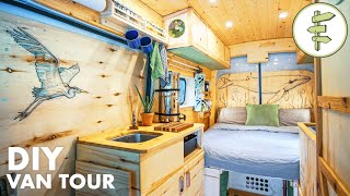 VAN TOUR  Tons of Smart Ideas in this Spectacular Conversion  Our VANLIFE Tiny Home [upl. by Connel]