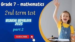 grade 7 maths english medium  second term test revision  education wamh [upl. by Tessler870]