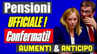 PENSIONI 👉 È UFFICIALE❗️AUMENTI amp ANTICIPO PEREQUATIVO CONFERMATI ✅ ECO QUANDO ARRIVANO [upl. by Rosie]