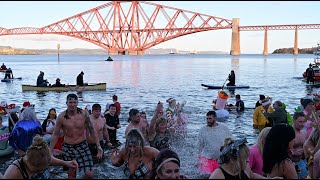 Scotland Braves Freezing water to Loony Dook 2024 [upl. by Nilahs]