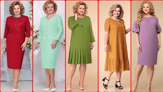 Most beautiful and gorgeous plus size mother of the bride dresses  trendy party wear dress 2024 [upl. by Averil]