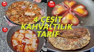 Kolay Kahvaltı Tarifleri  Birbirinden Lezzetli 4 Çeşit Pratik Kahvaltı Tarifleri  Kahvaltı Tarifi [upl. by Studley260]