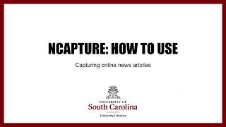 NCapture How to use Part 2 Capturing online news articles [upl. by Rother]