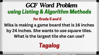 GCF Word Problem using Listing amp Algorithm MethodsGRADE 5 amp 6 [upl. by Thrift]