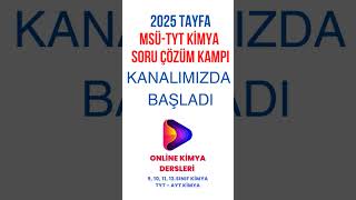 MSÜ 2025 KİMYA SORU KAMPI BAŞLADI TAKİPTE KALIN [upl. by Jenesia]