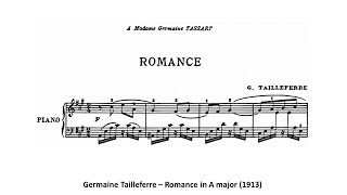 Germaine Tailleferre  Romance in A major 1913 [upl. by Anirtep]