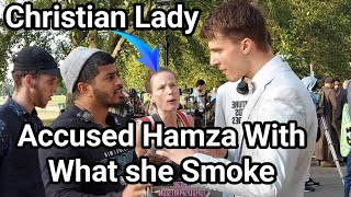 jealous Christian lady ruined a nice conversation Hamza And Visitor Speakers Corner Sam Dawah [upl. by Gerc]