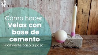 Cómo hacer una Vela con base de cemento paso a paso DIY [upl. by Adnorrahs]