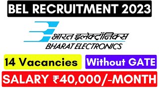 BEL Recruitment 2023 for Trainee Engineer  How to apply  Apply online Job4freshers [upl. by Bauer]