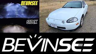 BEVINSEE V45 LED Headlights Install and Review on a Honda Civic Del Sol si [upl. by Rubenstein]