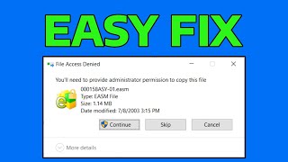 Fix You’ll Need to Provide Administrator Permission to Copy This File or Folder  How To [upl. by Painter277]