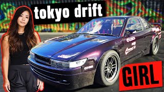 Pro Drifter from Japan Tries her First V8 [upl. by Cirdec]