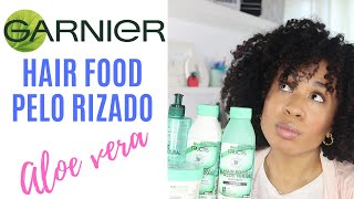 GARNIER HAIR FOOD Aloe Vera para pelo rizado Rutina Wash and go natural hair [upl. by Inaniel341]