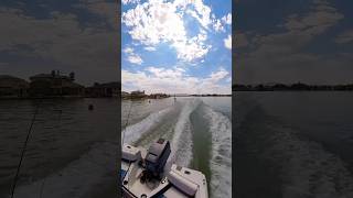 First time wake skating 💯🤙💯 wakeskate boat boating water spring valley lake waves first [upl. by Ardnosac]