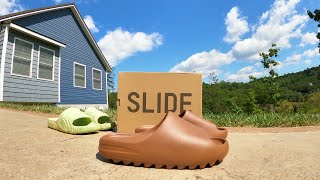 Yeezy Slide  Flax  Better than Adilette 22  On Foot 👀  Sizing Info  I Finally Got a Pair [upl. by Oeniri]