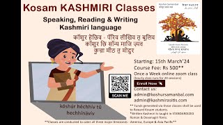 Kosam Kashmiri Class  March24  Lesson 16 [upl. by Eldridge658]