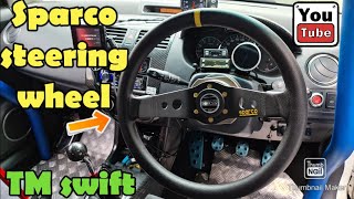 Sparco steering wheel install  works bell quick release kit  TMsqaure turbo swift zc31s [upl. by Navannod]