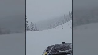 Avalanche closes Berthoud Pass in Colorado mountains [upl. by Nnayhs]