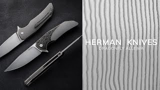 FOLDING KNIFE FOLDER DRAGONFLY 353 ALLEIMA HALF DRESS HERMAN KNIVES [upl. by Cavanaugh581]