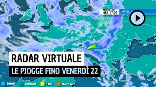 Radar Virtuale le piogge previste fino a venerdì 22 [upl. by Fernyak]