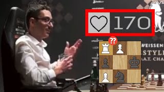 Fabiano Caruanas HEART RATE Became 170 bpm in the FINAL of VERY STRESSFUL TIEBREAK GAME [upl. by Enoj]