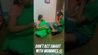 Dont act smart with mummies 🤣ytshorts comedy telugucomedy funnyshorts viral trending amma [upl. by Nauqahs]