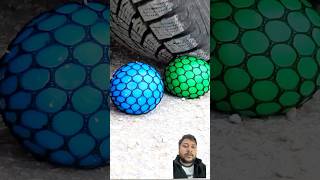 Crushing of soft and crunchy things by car tyre satisfying asmr crunchy softball shorts [upl. by Einneb]