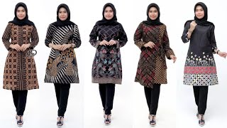 Baju Tunik Batik Kombinasi Modern Terbaru [upl. by Gnut]