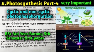 Cyclic and NonCyclic Photophosphorylation  Photosynthesis Part4  BSc 3rd year Botany 1st paper [upl. by Voltmer621]