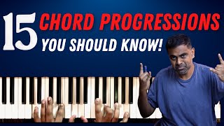 15 of the MOST Popular Chord Progressions on Piano [upl. by Sauncho]