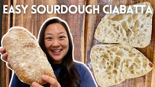 Easy Sourdough Ciabatta Recipe  Sourdough Discard Recipe [upl. by Antoine]