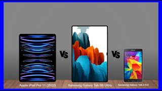 Apple iPad Pro 11 2022 vs Samsung Galaxy Tab S8 Ultra vs Samsung Galaxy Tab 4 80 Specs Reviev [upl. by Aya]