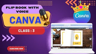 canva digital flipbook with voiceover  Class 3  how to make a digital flipbook with voiceover [upl. by Toile]