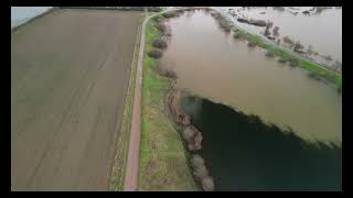 Amzing View River Trent Floods into Smeatons Fishing Lakes  Drone From Above [upl. by Swetiana]