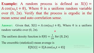 PTSPProblem on Ergodic Random Processes ERPMeanERPAutocorrelationERP [upl. by Olson]