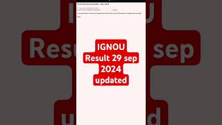 IGNOU Result 29 sep 2024  Ignouresultnews  IGNOU all updates news [upl. by Yebot]