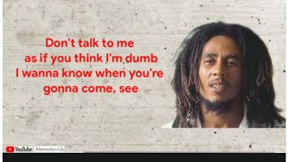 Bob Marley  Wait in vain lyrics video [upl. by Adnuhsar]