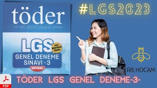 1DENEME20SORU20TAKTİK  TÖDER LGS DENEME SINAVI3 LGS2023  PDF LİNK [upl. by Hailed]