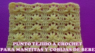 Punto tejido a crochet o ganchillo para Mantitas y cobijas de bebe paso a paso FÁCIL Y RÁPIDO [upl. by China219]