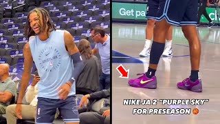 Ja Morant DRIPPY with JA 2 quotPurple Skyquot in preseason🔥 [upl. by Ennaillij]