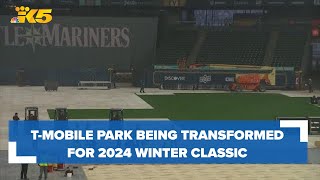 Progress being made to transform TMobile Park for 2024 NHL Winter Classic [upl. by Sanfo]