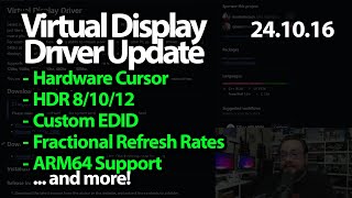 Virtual Display Driver Update 241016 Hardware Cursor HDR Switches Custom EDID and more [upl. by Irrac]