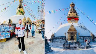 swayambhunath  Swayambhunath Temple Kathmandu Nepal  Tourist places in kathmandu [upl. by Hairahcaz]