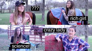 Equestrians blanketing their horses funny 😂 [upl. by Nallad]